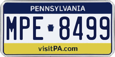 PA license plate MPE8499