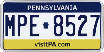 PA license plate MPE8527