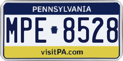 PA license plate MPE8528