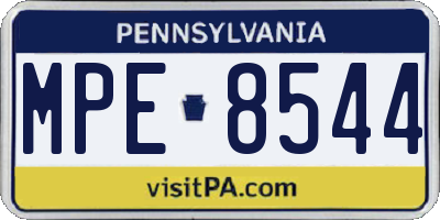 PA license plate MPE8544