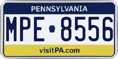PA license plate MPE8556