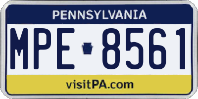 PA license plate MPE8561