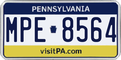 PA license plate MPE8564