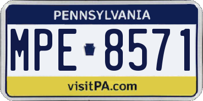 PA license plate MPE8571