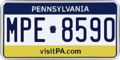 PA license plate MPE8590