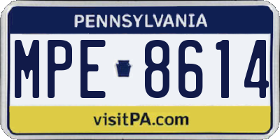 PA license plate MPE8614