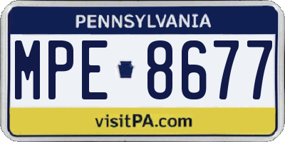 PA license plate MPE8677