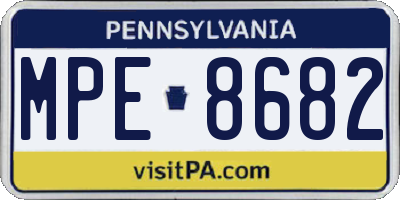 PA license plate MPE8682