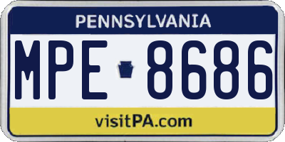 PA license plate MPE8686