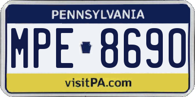 PA license plate MPE8690