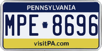 PA license plate MPE8696