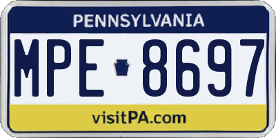 PA license plate MPE8697