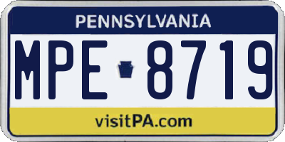 PA license plate MPE8719