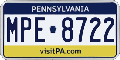 PA license plate MPE8722