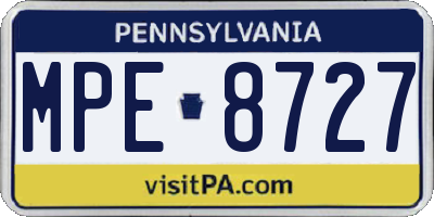 PA license plate MPE8727
