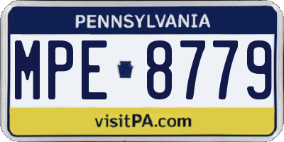 PA license plate MPE8779