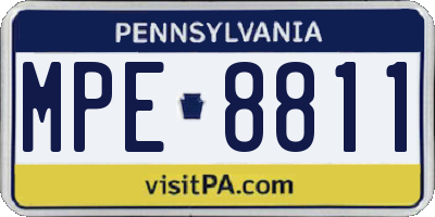 PA license plate MPE8811