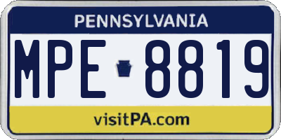 PA license plate MPE8819