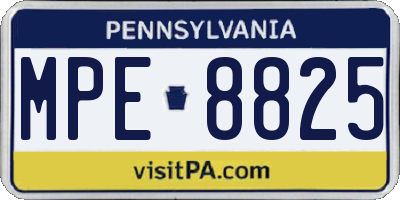 PA license plate MPE8825