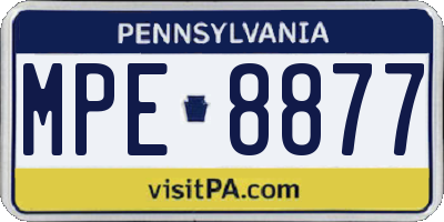 PA license plate MPE8877