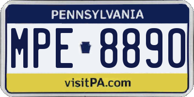 PA license plate MPE8890