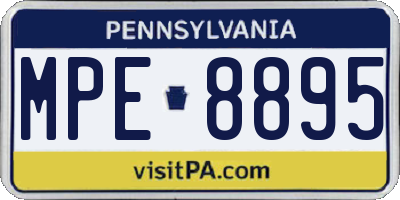 PA license plate MPE8895