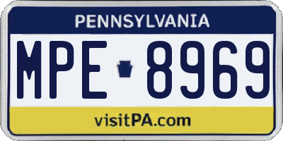PA license plate MPE8969