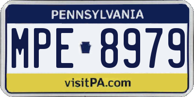 PA license plate MPE8979