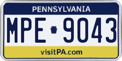 PA license plate MPE9043