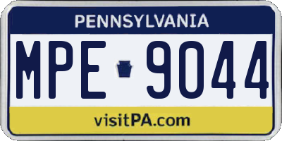 PA license plate MPE9044