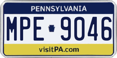 PA license plate MPE9046