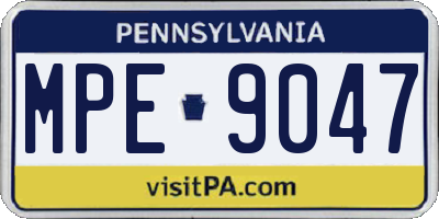 PA license plate MPE9047