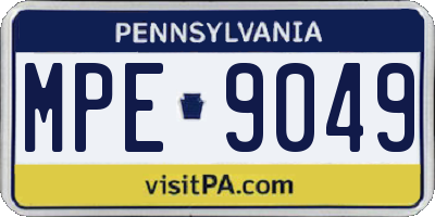 PA license plate MPE9049