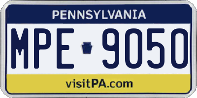 PA license plate MPE9050