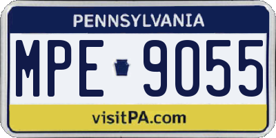 PA license plate MPE9055