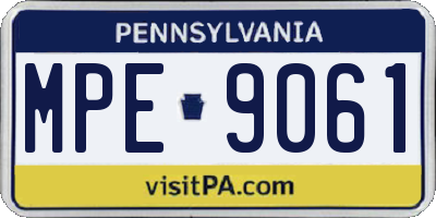 PA license plate MPE9061