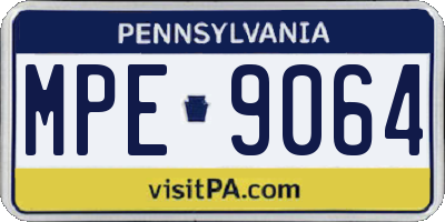 PA license plate MPE9064