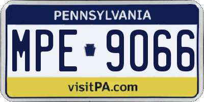 PA license plate MPE9066