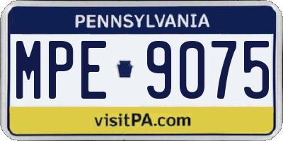 PA license plate MPE9075