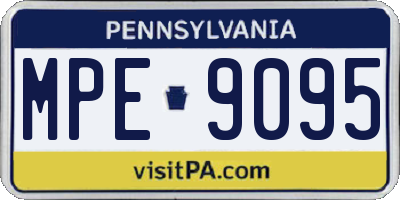 PA license plate MPE9095