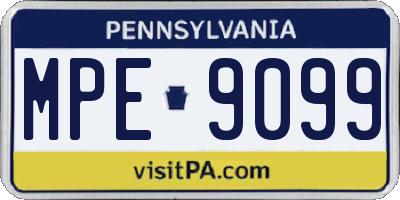 PA license plate MPE9099