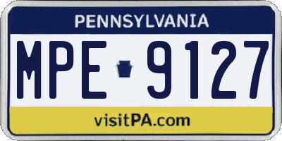 PA license plate MPE9127