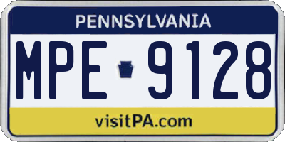PA license plate MPE9128