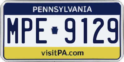 PA license plate MPE9129