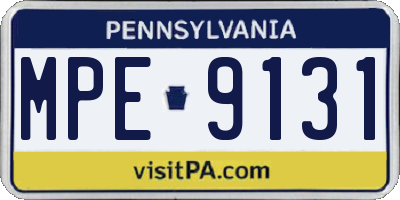 PA license plate MPE9131
