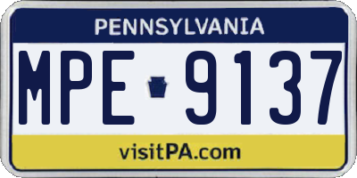 PA license plate MPE9137