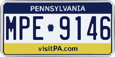 PA license plate MPE9146