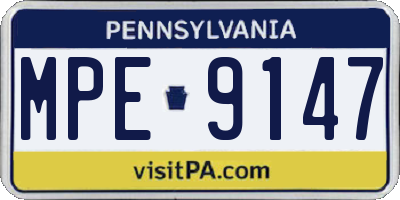 PA license plate MPE9147