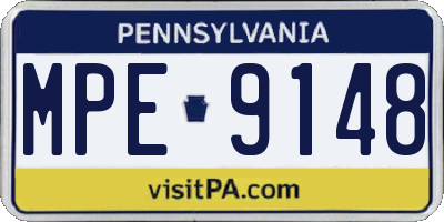 PA license plate MPE9148