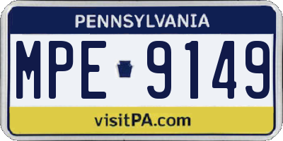 PA license plate MPE9149